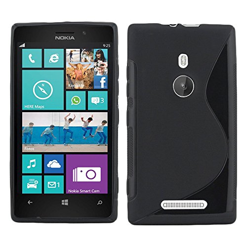 ebestStar - Cover Compatibile con Nokia Lumia 925 Custodia Protezione S-Line Design Silicone Gel TPU Morbida e Sottile, Nero [Apparecchio: 129 x 70.6 x 8.5mm, 4.5'']