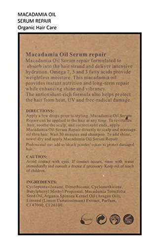 Macadamia Oil Hair Serum Organic Hair Care By Alpha New York100 ml. / 3.38 fl.oz.