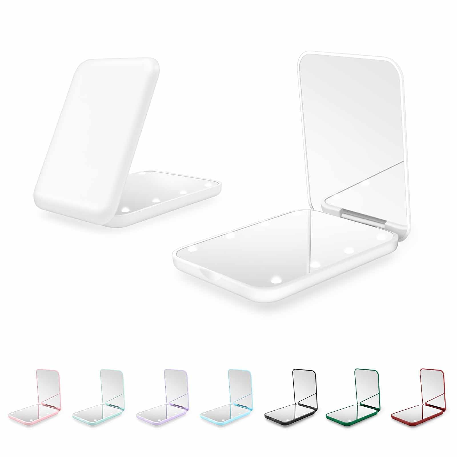 Compact Mirror, 1X/3X Magnification LED Pocket Mirror with Nternal BIattery, Mini Mirror for Purse, Pocket,Travel and Present (White)