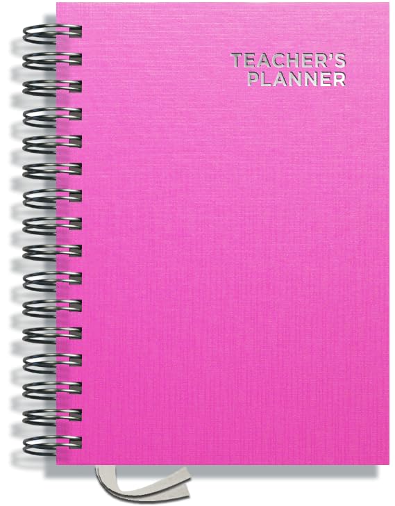 Teacher Planner 2026-2027 A5 size by Pirongs | 6 Lesson Planner for Teachers | Page a day | Undated, Hardback, Wiro-bound Teachers Planner - Pink โ image 1