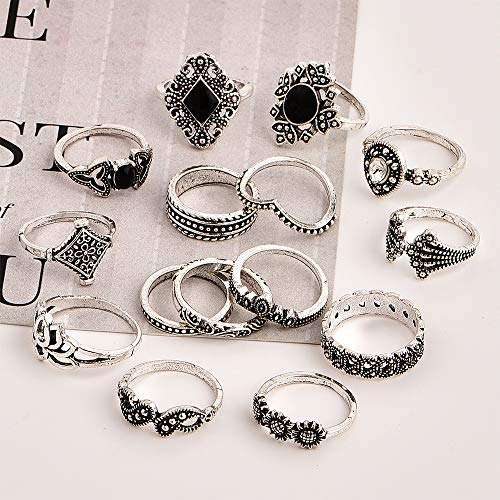 Valentine Jewellery Silver Plated Rings Combo (Mixed Sizes)