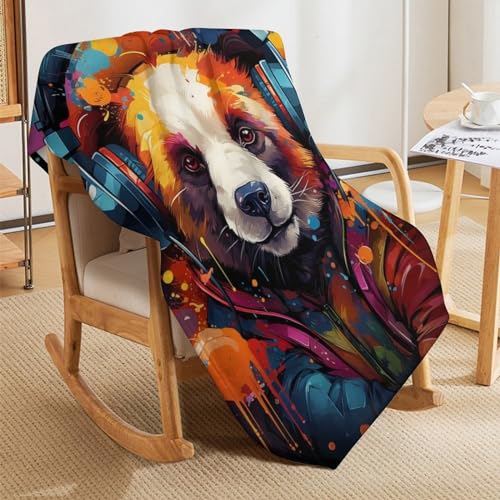 Manta de forro polar 3D Panda Bedding con acabado de franela texturizada 5