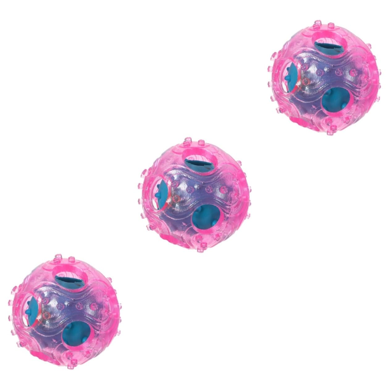 FRCOLOR 3piezas Pelota Interactiva De Dispensa De Comida Para Perros Juguete De Goma Para Entrenamiento y Ejercicio Color Aleatorio