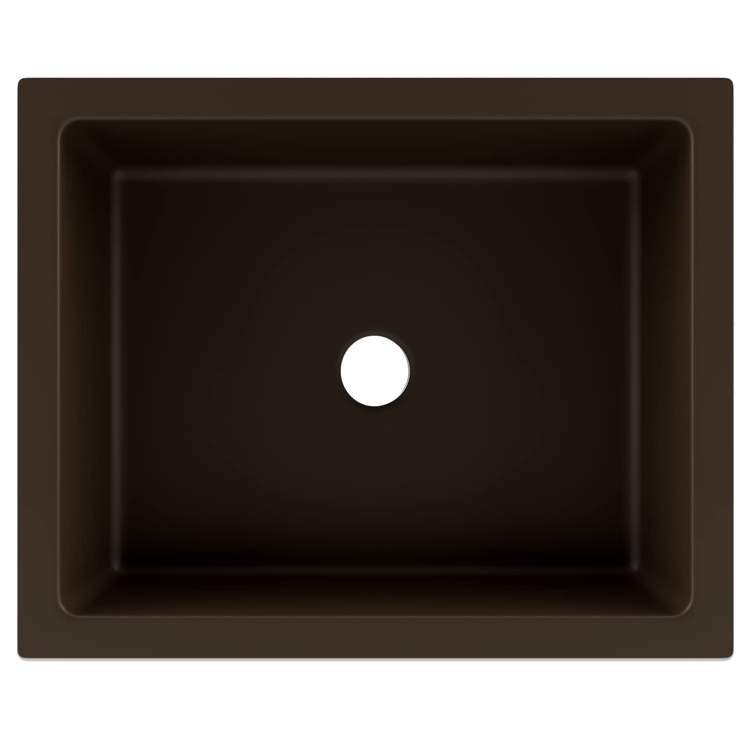 19 Inch Rectangle Quartz Undermount Bathroom Sink, Modern Mocha Granite Composite Vanity Bowl LP-V330-M