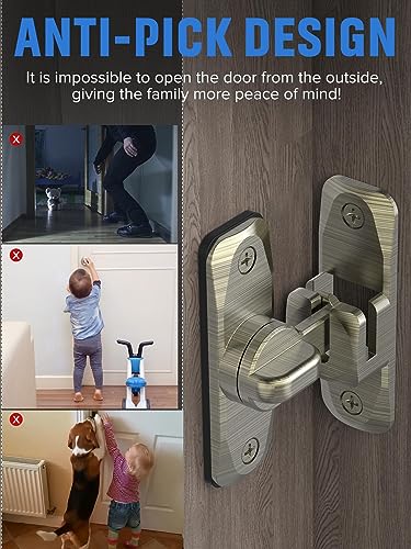 90/180 Degree Flip Barn Door Lock, Protect Privacy, Security Door Latch, Small Gate Latches Hardware for Barn Garden - Image 3