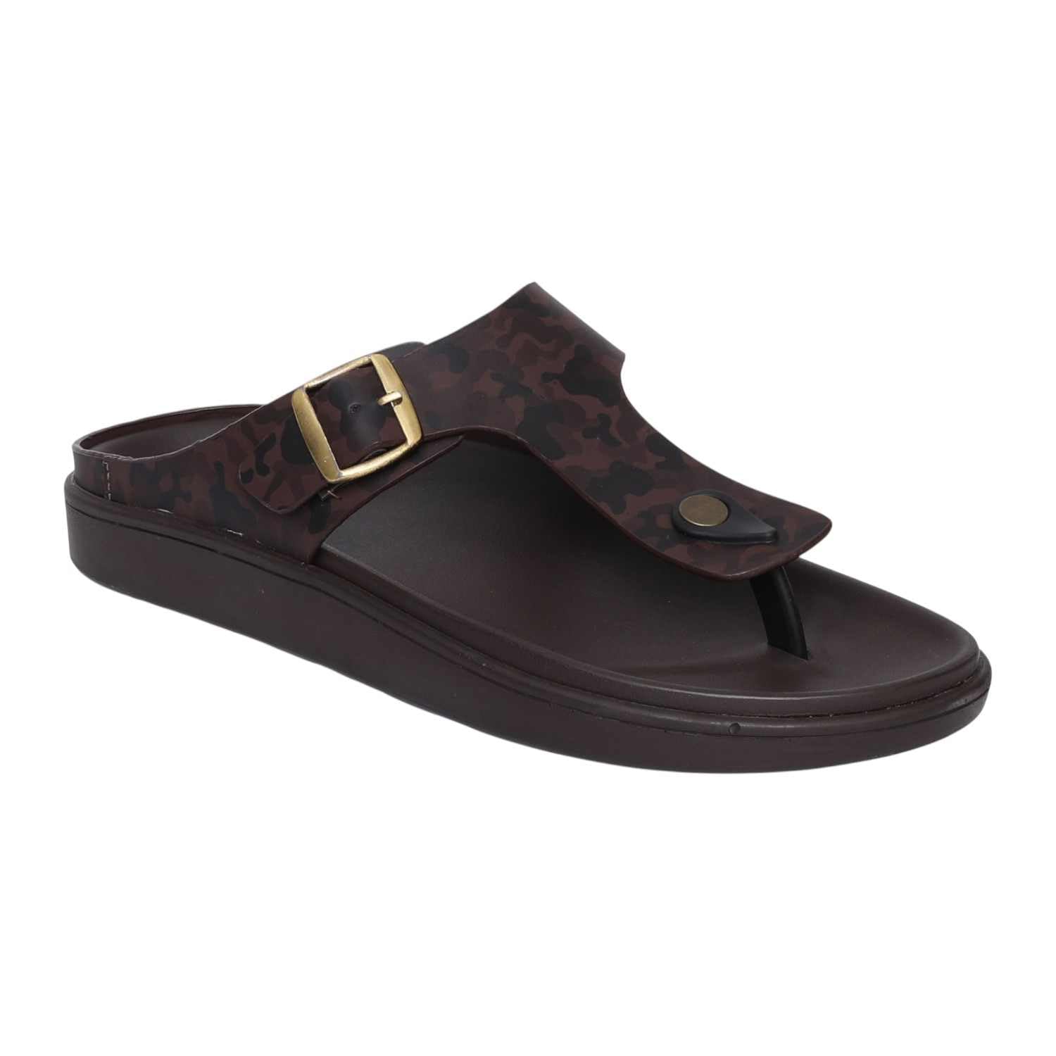 bellissimo Mens Brown Camo Buckle Sandal-picture-36