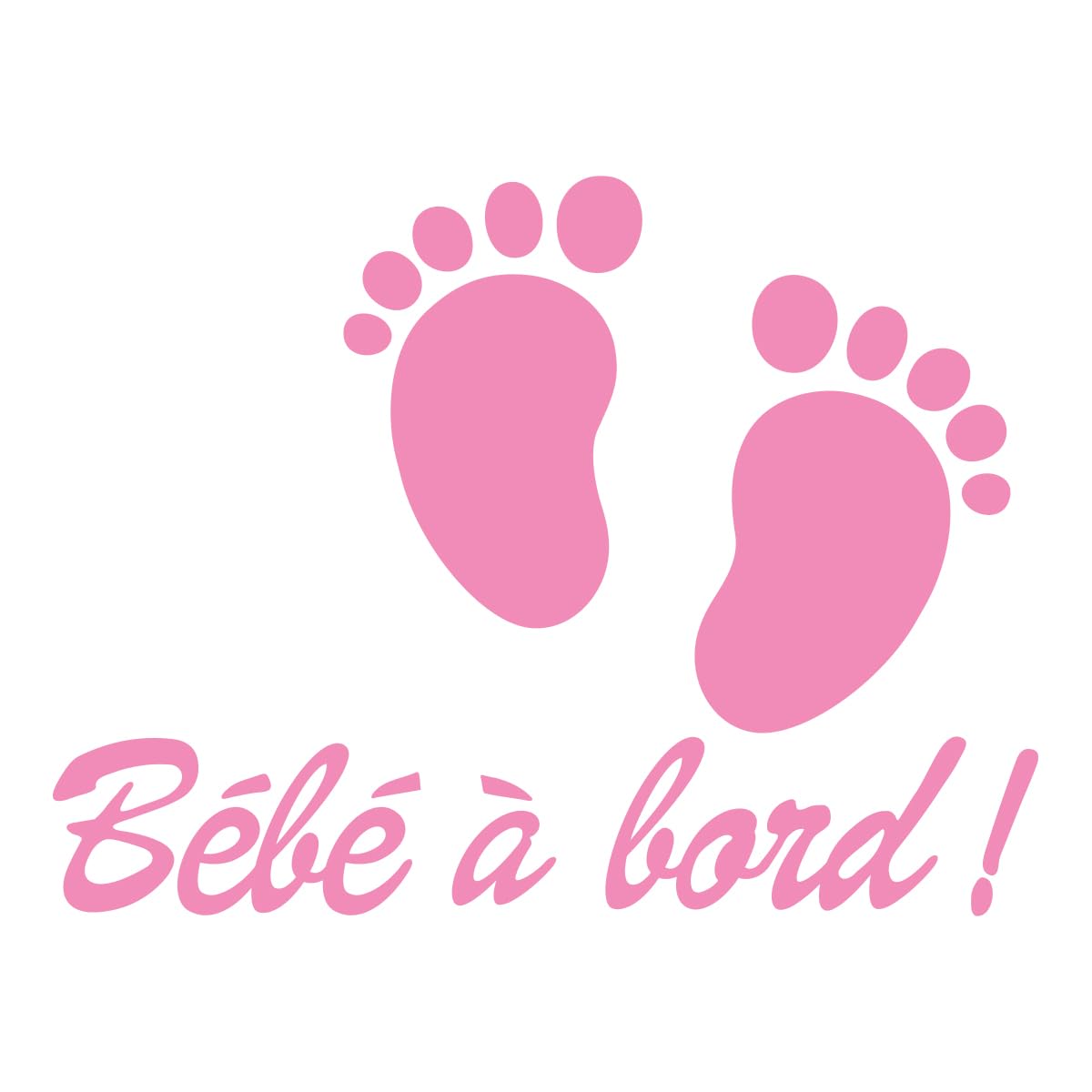 Ambiance Sticker Baby on Board Window Sticker with Small Baby Feet Pink – H20 x L15 cm