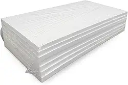 Placas de Isopor EPS Antichamas, Branco, 100cm x 50cm x 30mm, Kit com 8 Unidades, Isolamento Térmico