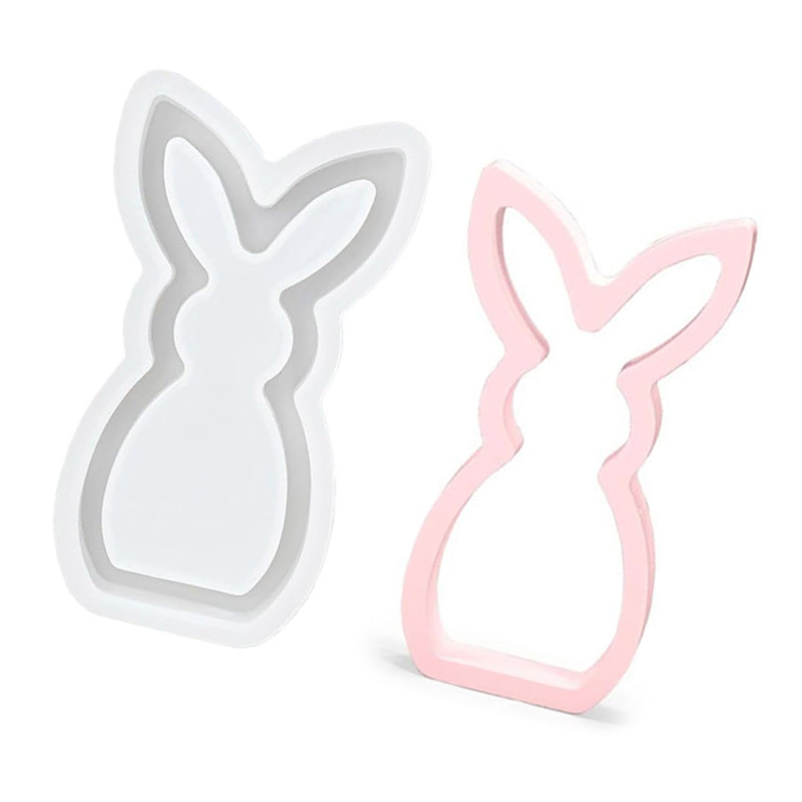 Sbshiouu Hare Silicone Molds for Epoxy Resin Making Soap Tealight Stand Festival Decoration Easter Craft