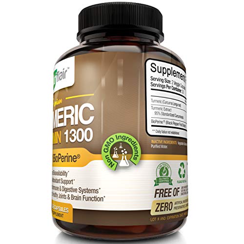 image for NutriFlair Premium Turmeric Curcumin Supplement (1300mg) with BioPerin