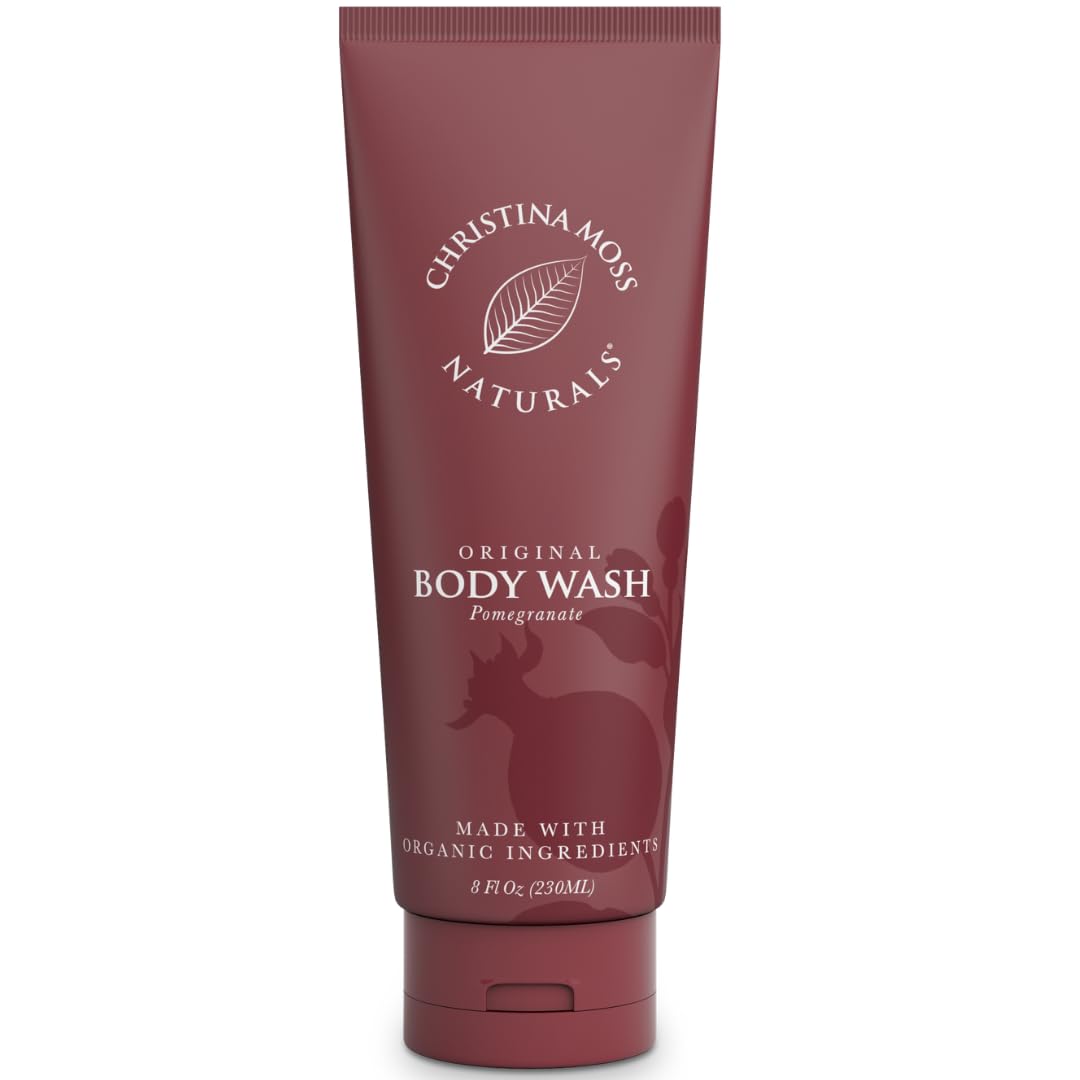 Christina Moss Naturals® Pomegranate Body Wash, Natural & Organic Ingredients, Plant-Based, No Parabens, Sulfate Free, Non-Toxic