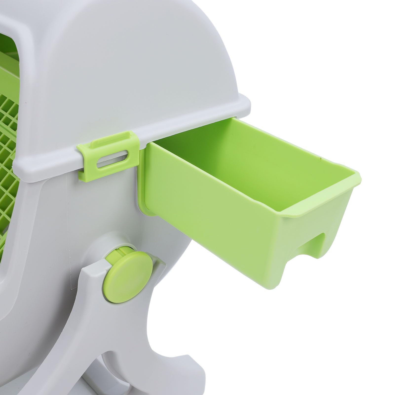 RiToEasysports Lettiera per gatti autopulente, grande secchio ribaltabile, facile da montare semi-automatico, per un'esperienza di toilette senza stress per gatti, materiale PP verde