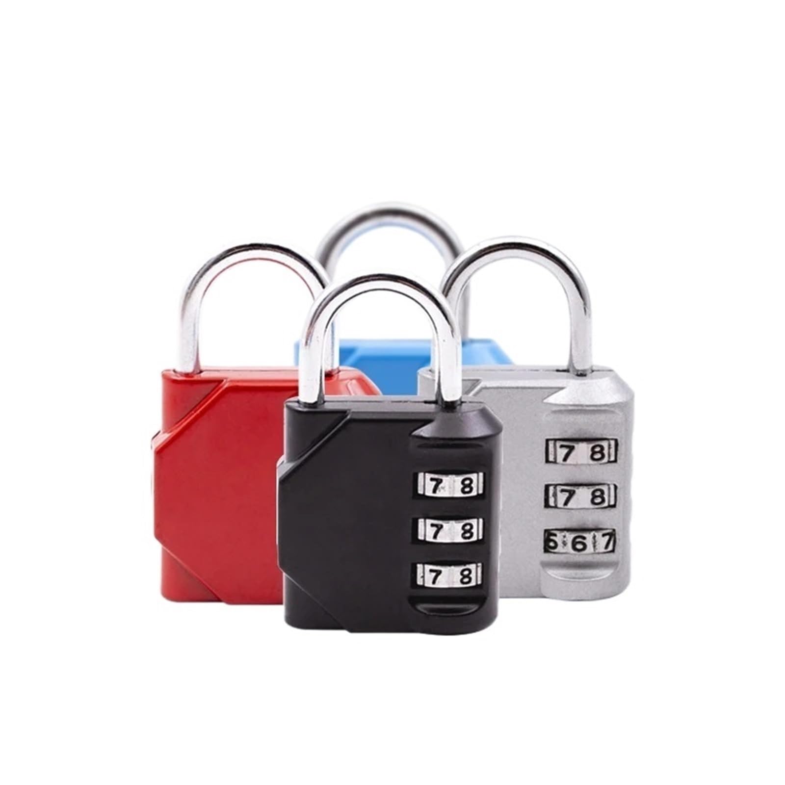 Cadenas à combinaison à 3 codes for bagages, sac à dos, sac à main, tiroir, 1 pièce(Red)
