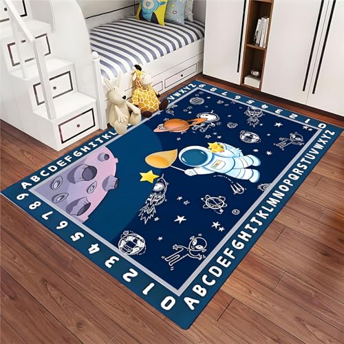 Tapete infantil galaxia azul marino 3x5 pies miniatura 4