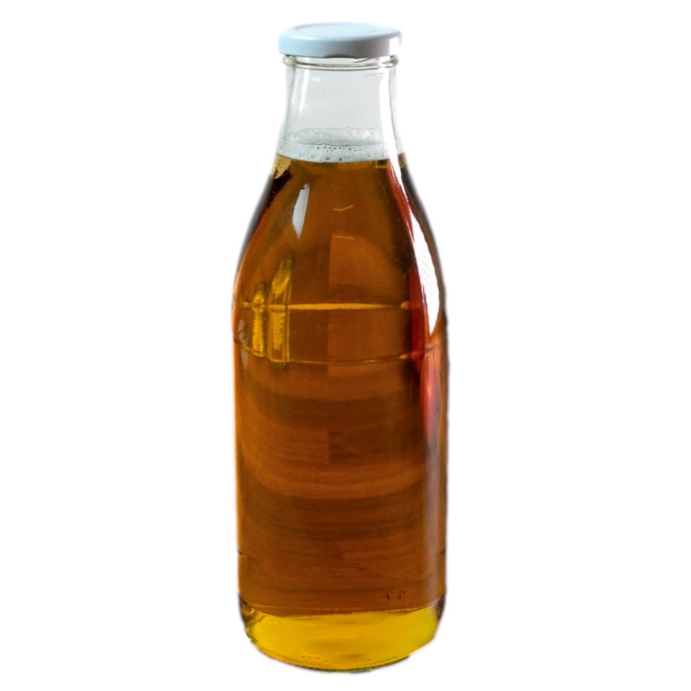 gouveo Lot de 20 bouteilles de jus 1000 ml avec bouchon à vis blanc - Grande bouteille en verre 1 litre avec bouchon TO48 - Bouteille vide à remplir (SF1000W)