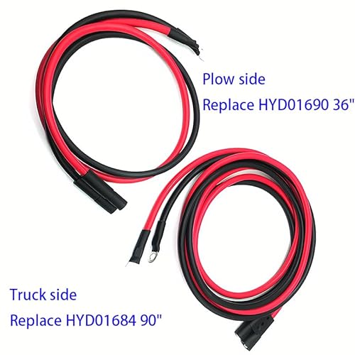 Junruo HYD01684 HYD01690 Truck & Plow Side Snowplow Power/Ground Cables Kit Compatible thumb #1