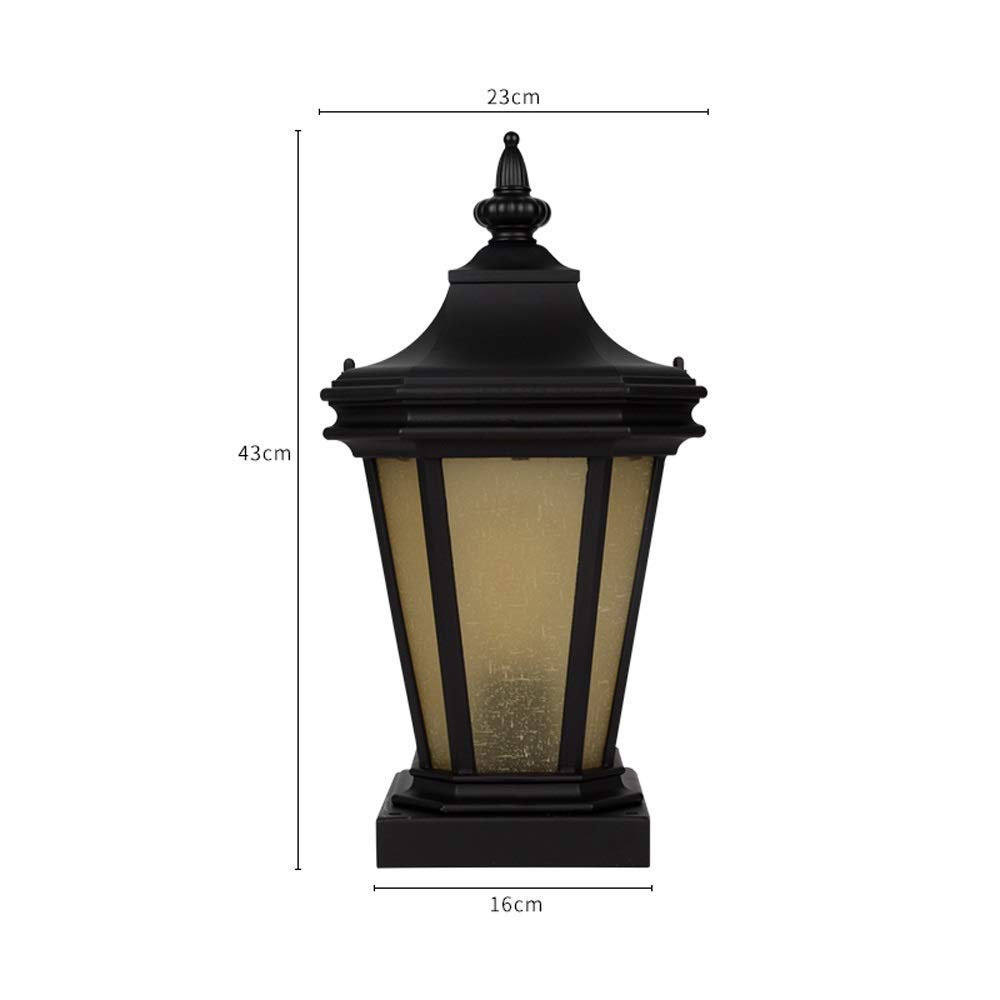 Luces de Poste Europeas al Aire Libre Impermeable IP54 jardín Pared Pilar lámpara Puerta Columna lámpara decoración Patio antorcha Patio Villa jardín Aluminio E27 Vidrio Linterna Accesorio