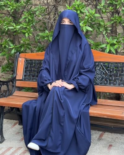 Image of NAZNEEN Saudi Jilbab Full Length and Noise Pc MATT NIDA Fabric with extra panel to cover face