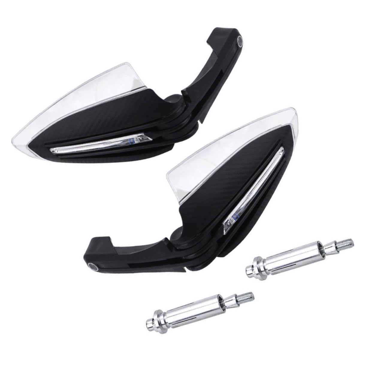 Protector de Manillar Incluye Tornillos y Peso de Balance para Motocicleta Luz Led Resistente al Viento y Arena Material Abs y Acrílico Compatible Motos