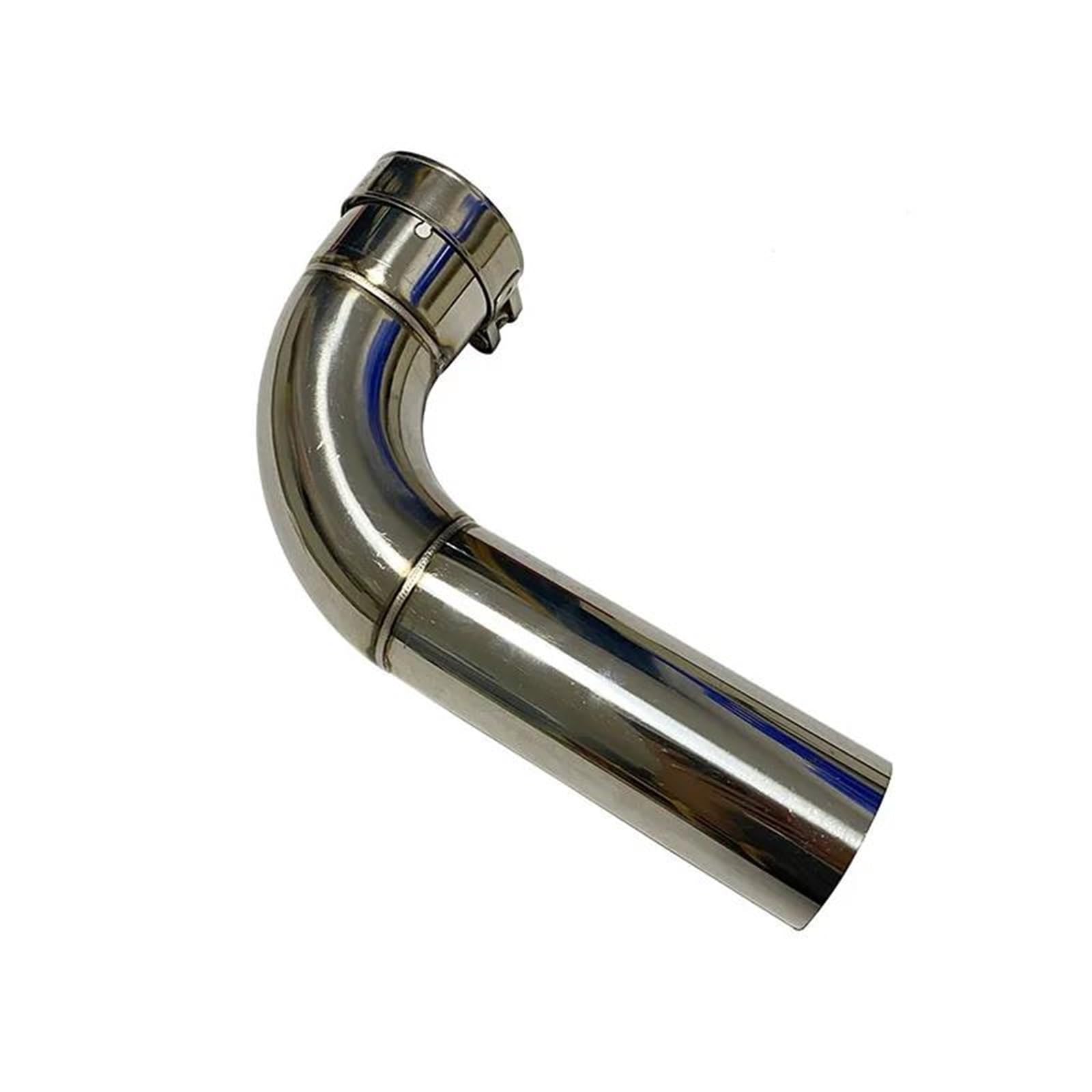 Silencieux d'échappement en inox robuste avec tuyau tournant 90 degrés 66-70mm