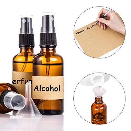 5pcs Flacon Vaporisateur Verre Ambré, 50ML Bouteille Spray Verre Vide Avec Pulverisateur de Brouillard Fine pour Parfums, Vaporisateurs Cosmétiques - Image 6