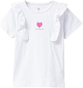 [ティーグラフィックス] Tシャツ 子供服 女の子 キッズ 半袖 綿100％ コットン 肩フリル ハート トップス