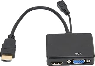 HDMI to VGA HDMI Adapter, HDMI Splitter 1 HDMI in VGA HDMI 2 Out, Dual Display 1080P HDMI to HDMI VGA Splitter Converter