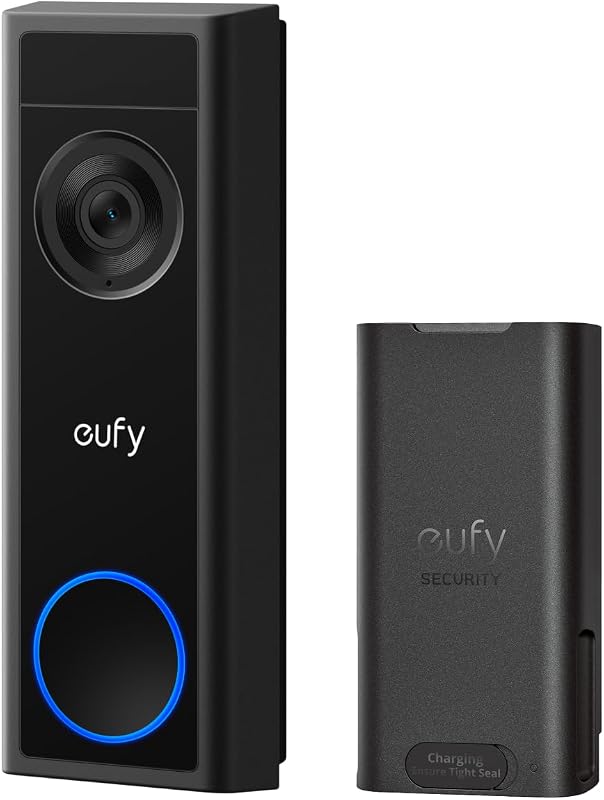 Video Doorbell Camera C31 Kit with Extra Battery Pack | 2K FHD, dual power, live video call, 24/7 recording, human and motion detection, HomeBase S380 compatible, no monthly fee