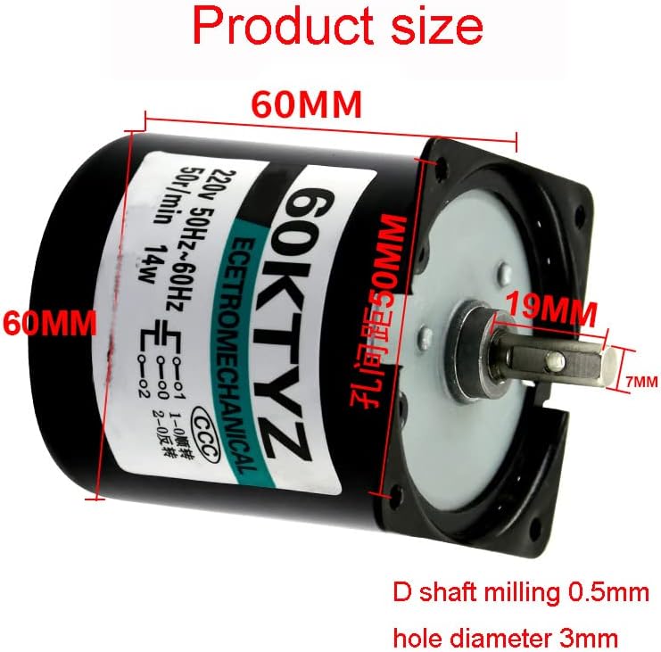 60Ktyz 14W 110V/220V Ac Permanent Magnet Synchronous Gear Motor(220V 5RPM)
