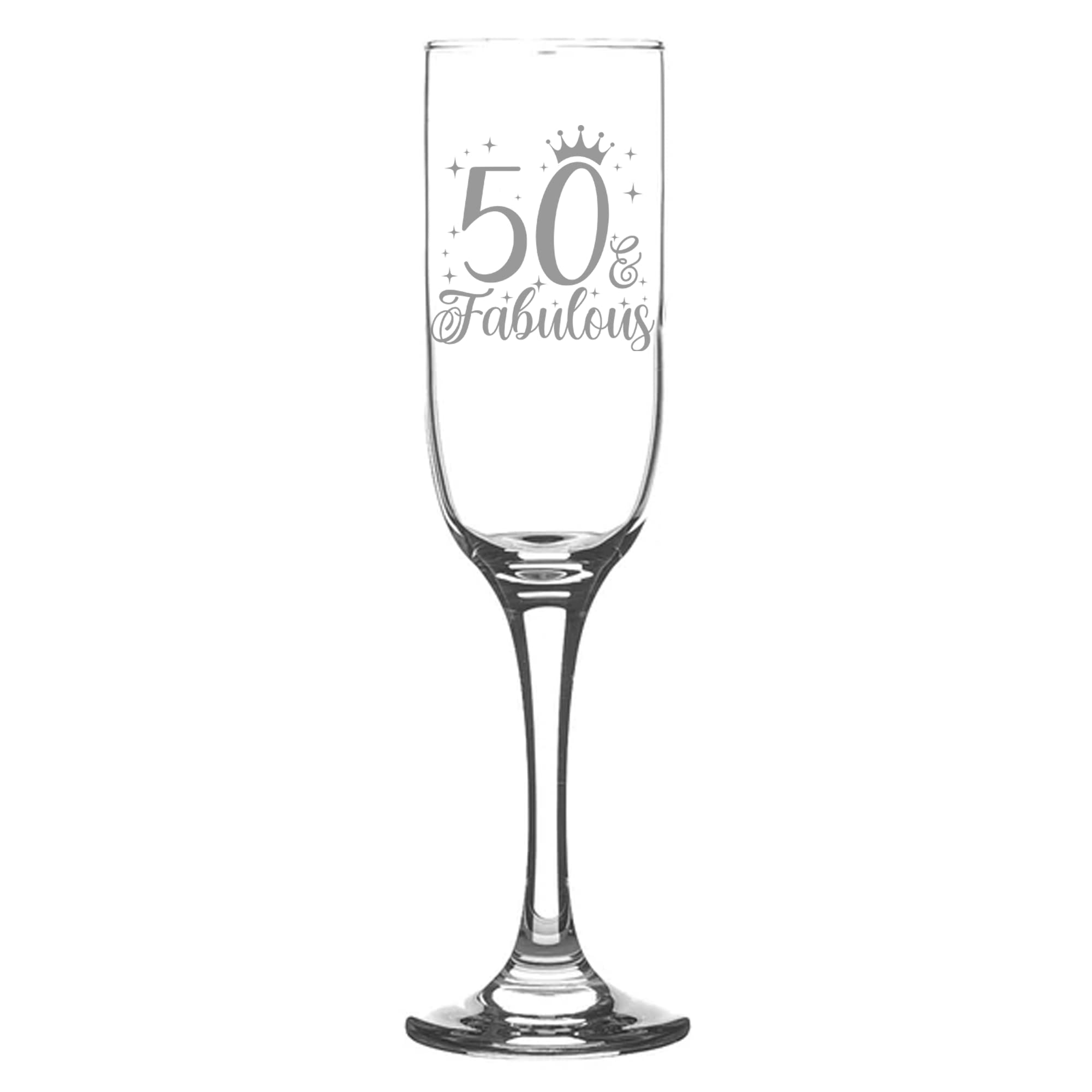 Copas de champán de 50 cumpleaños para mujeres grabadas con láser