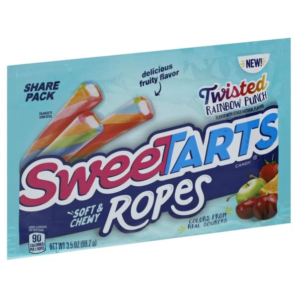 Sweetarts Candy Ropes Twisted Rainbow Punch 3.5 Ounce miniatura 1