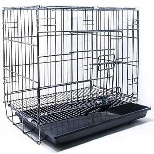Image of Berlin's Large Dog Cage, Foldable Portable Crate, Double Door with Latches, Removable Tray,(24x17x18inch) (Black, 24 Inch)