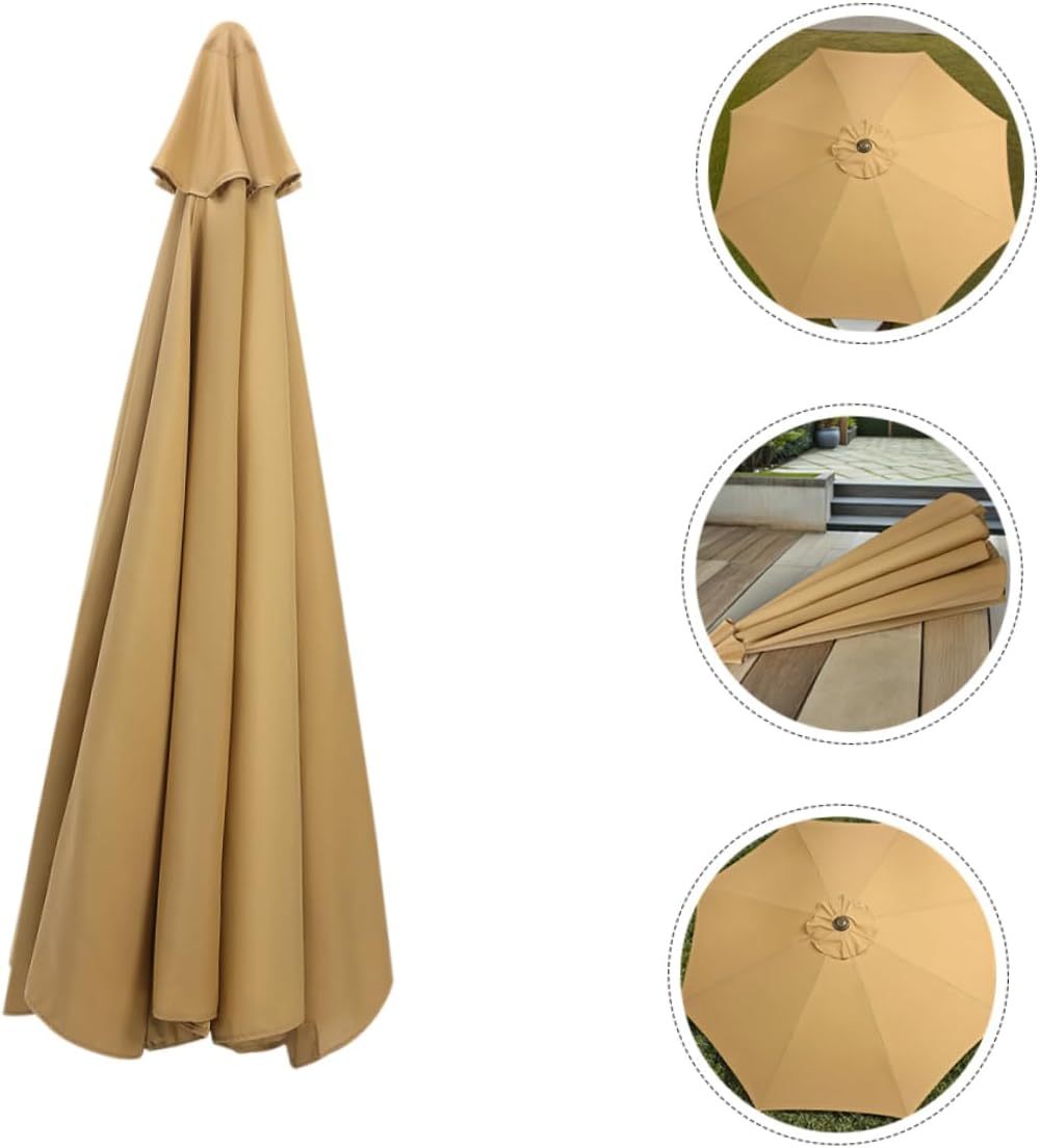 Outdoor Patio Umbrella Canopy Replacement Sunshade for Ribs Durable Cover UV Protection for Patios Pools and Gardens