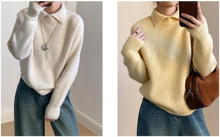 [COVANK] プルオーバー ニット/ゆったり 着痩せ 秋冬 セーター 女 アクリル混 ハイネックデザイン リブ編み コーデ 大人