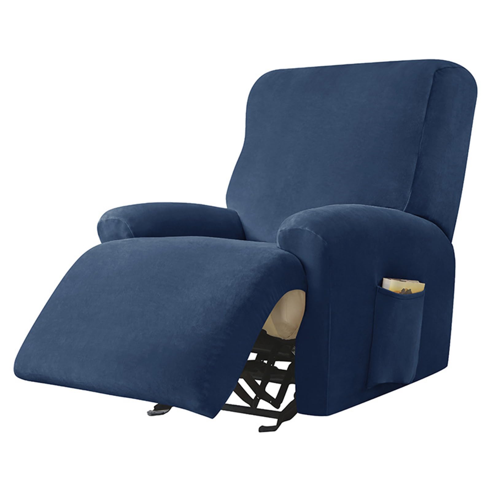 Mswborml Extra Large Lazy Boy Chair Covers for Electric Recliner Velvet Chair Arm Covers for Recliners with Pockets Stretch Couch Cover Slipcovers 1-Piece Furniture Protector for Dogs Cats,R