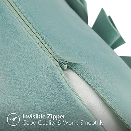 Foindtower Decorative Handmade 3D Flower Pillow Covers Sunflower Lumbar Throw Pillow Floral Velvet Accent Pillow Case With Hidden Zipper For Bed Couch Sofa Chair Home Decor 12X20 Inch Aqua Green #TOP4