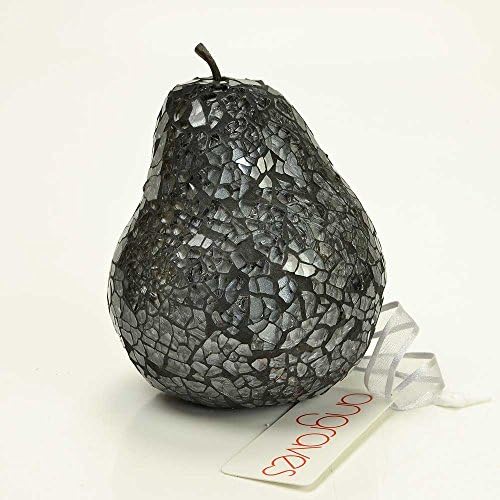 Angraves Mosaic Glass Pear Fruit (Dark Grey) Home Decorative Decor Display Piece Gift