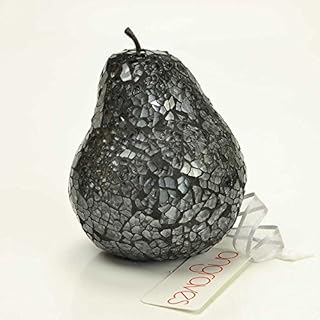 Angraves Mosaic Glass Pear Fruit (Dark Grey) Home Decorative Decor Display Piece Gift