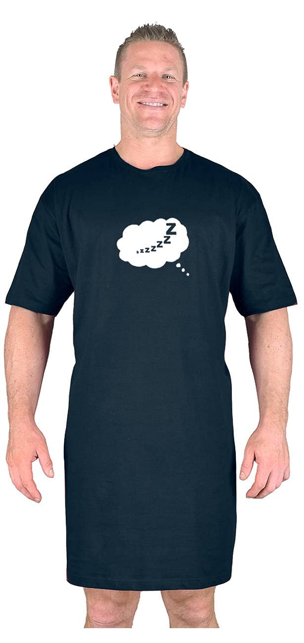 Big Mens Black Dreams Nightshirt Cotton Unisex for Sizes M L XL 2XL 3XL 4XL 5XL 6XL 7XL 8XL, Size : 8XL