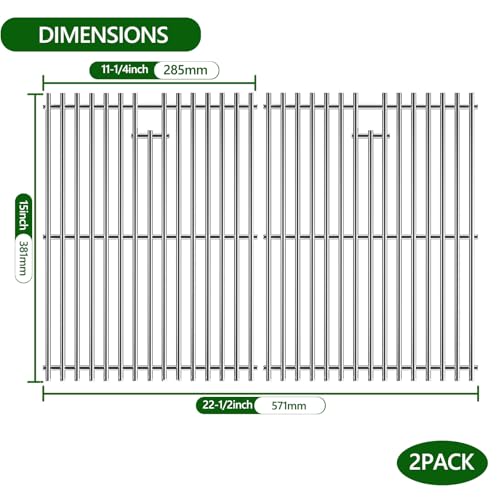 15 inch Cooking Grid Grate for Weber Spirit 200 210 with Side Control, Spirit 500, Genesis Silver A, Grill Replacement Parts for Kenmore, Weber 7521 7522 7523 65904 65905, Stainless Steel Grill Grate
