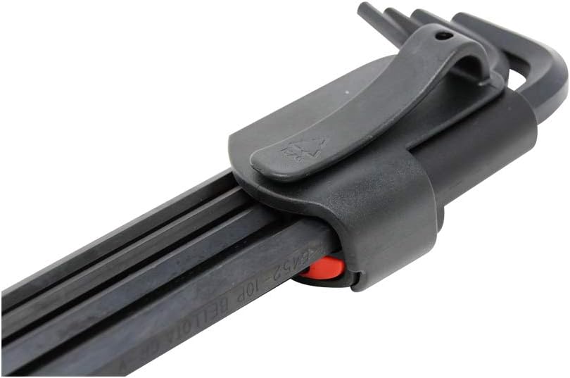 Bellota 6457-9 Hex Key Set of 9 with Blued Finish and Ball End - Clip Holder