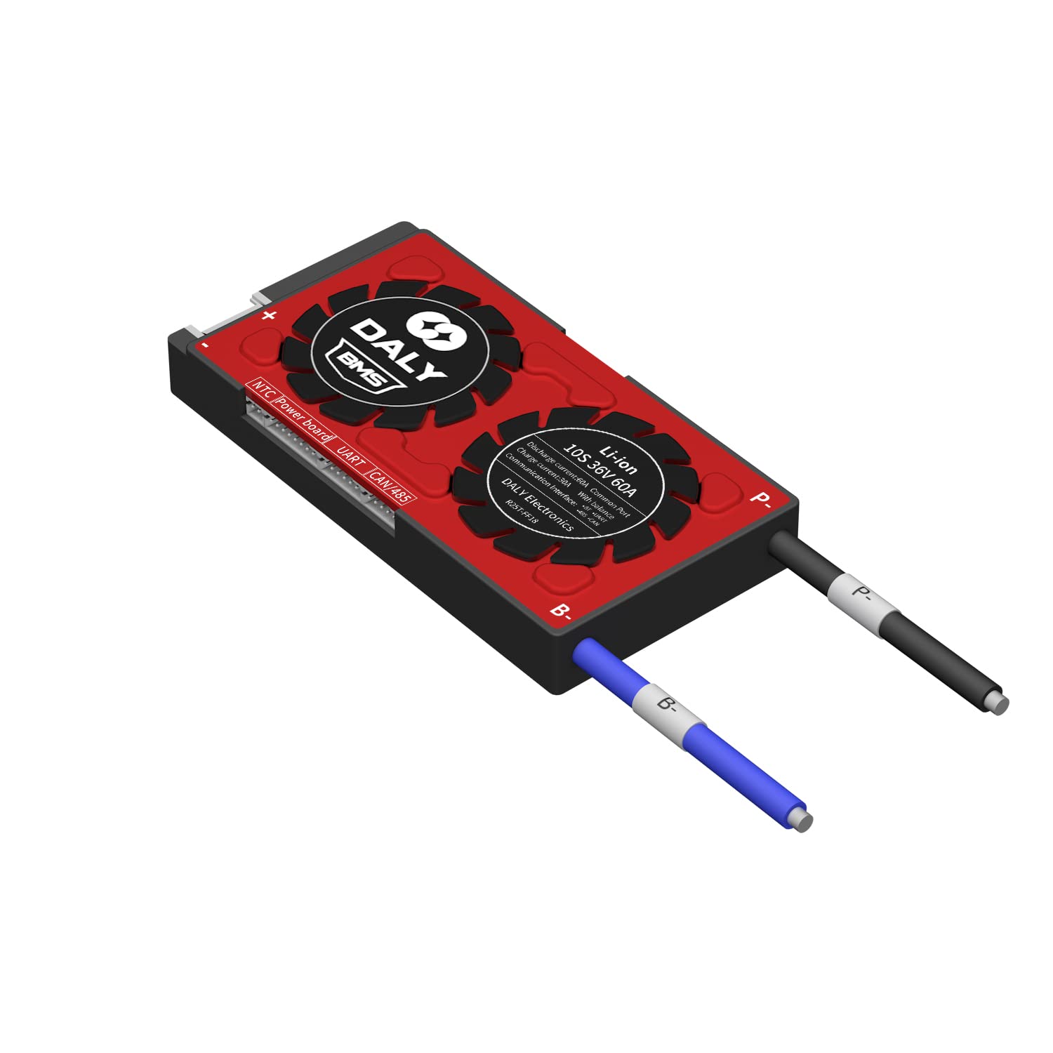 Daly Smart BMS 10S Li-Ion 36V 60A, Placa Protección Inteligente PCB para Batería de Litio con Can, 485, Bluetooth, Equilibrio, NTC