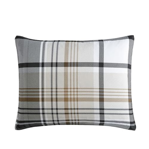 Image of Eddie Bauer - Queen Comforter Set, Plaid Reversible Bedding, Stylish & Warm Home Decor (Normandy Grey, Queen)