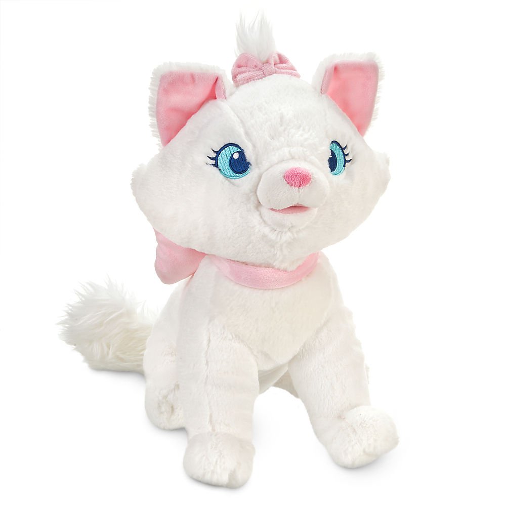 Disney Store Official Marie Medium Soft Plush Toy, The Aristocats, 38cm/14”, Cuddly Kitty with Fluffy Hair and Tail, and Collar and Bow Detail, Suitable for Ages 1+