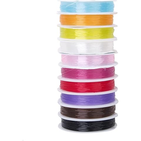10 Rolls of Crystal Elastic Beading Cord Thread for DIY Jewellery Making Mixed Color-0.6mm Cover