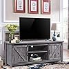 Modern Farmhouse TV Stand with Sliding Barn Doors Entertainment Center for TVs Up to 65 Inch, Wood Television Stands…