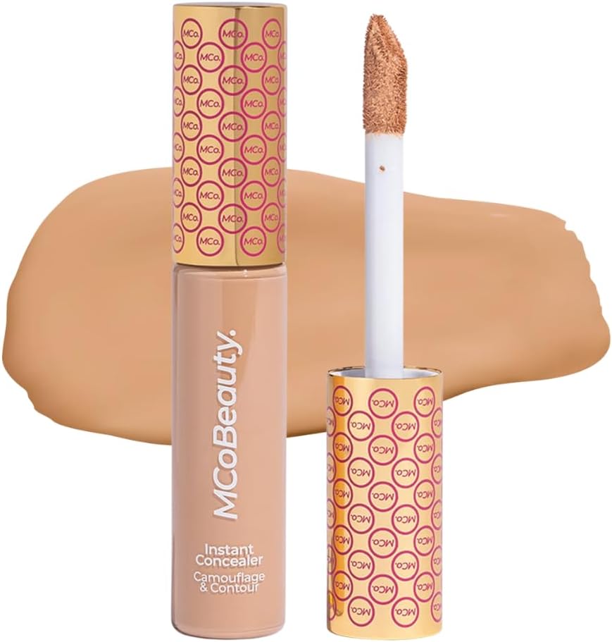 Instant Concealer Camouflage and Contour Medium Beige - Full Coverage Cream Concealer for Dark Circles Blemishes - Brightening Highlighting Contouring Face Makeup - Cruelty Free Vegan - 1