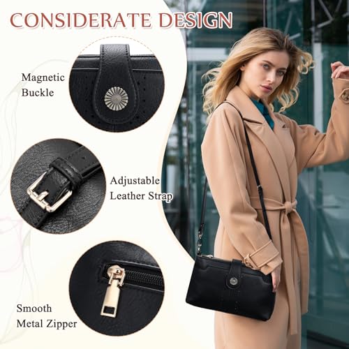 VASCHY Crossbody Bag Purse for Women, Fashion Soft Vegan Leather Small Shoulder Handbag with Detachable Guitar Strap3