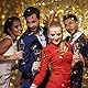 Relaxdays Party Popper, 12er Set, 6-8 m Effekthöhe, Silvester, Geburtstag & Hochzeit, 40 cm Konfettikanone, Folie, gold