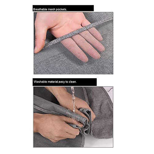 Tuutyss Dual-Sided Hanging Mesh Pockets Closet Organizer For Underwear,Bra,Socks,Accessories With Hanger,10 Large Pockets-Grey #TOP2